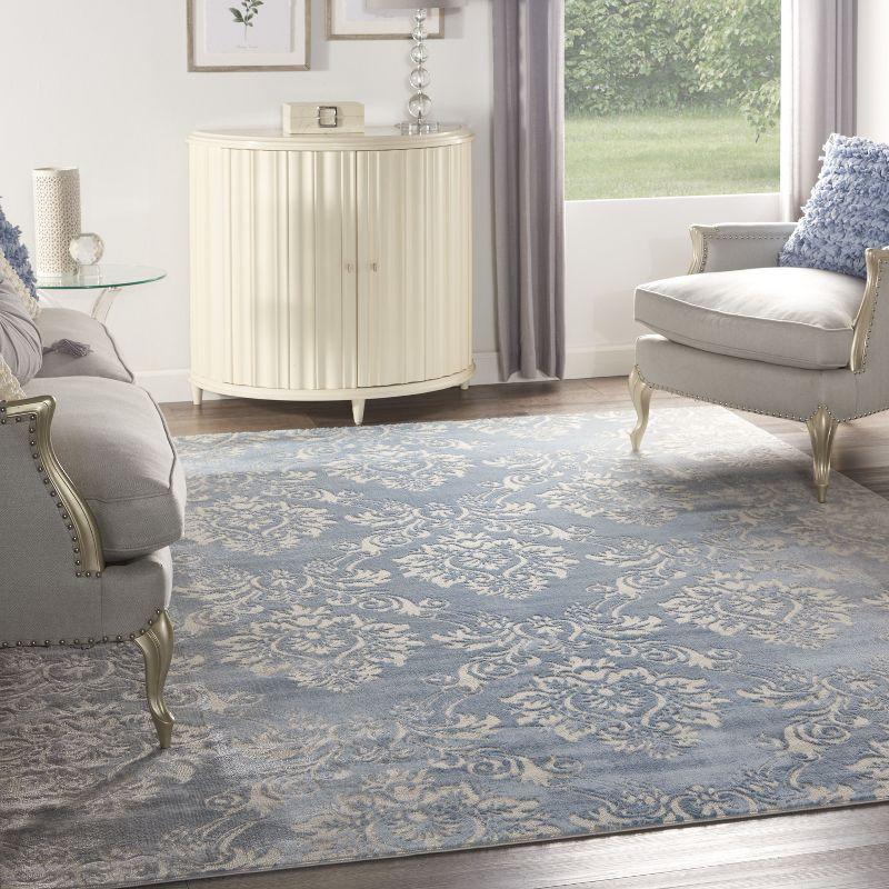 Nourison Elation ETN03 Indoor only Area Rug - Ivory Blue 7'10" x 9'10"