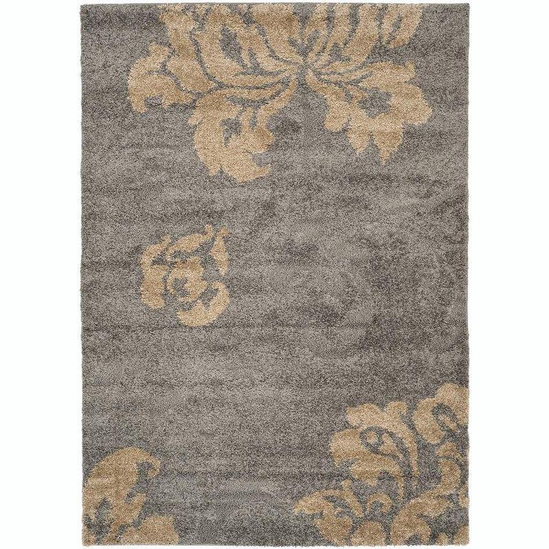 Florida Shag SG458 Power Loomed Indoor Area Rug - Grey/Beige - 5'3"x7'6" - Safavieh