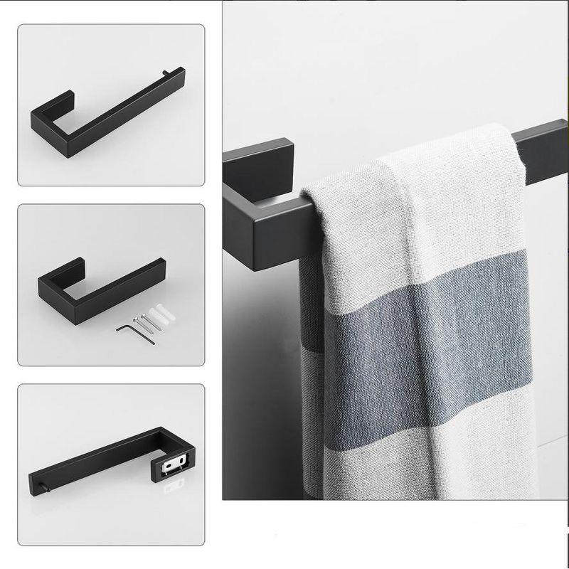 BWE 4-Piece Bath Hardware Set Towel Rack with Toilet Paper Holder Towel Hook and 24 in. Towel Bar