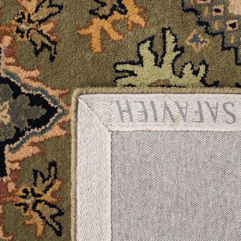 Heritage HG625 Handmade Runner Rug - 2'3"x6' - Green/Light Brown - Safavieh