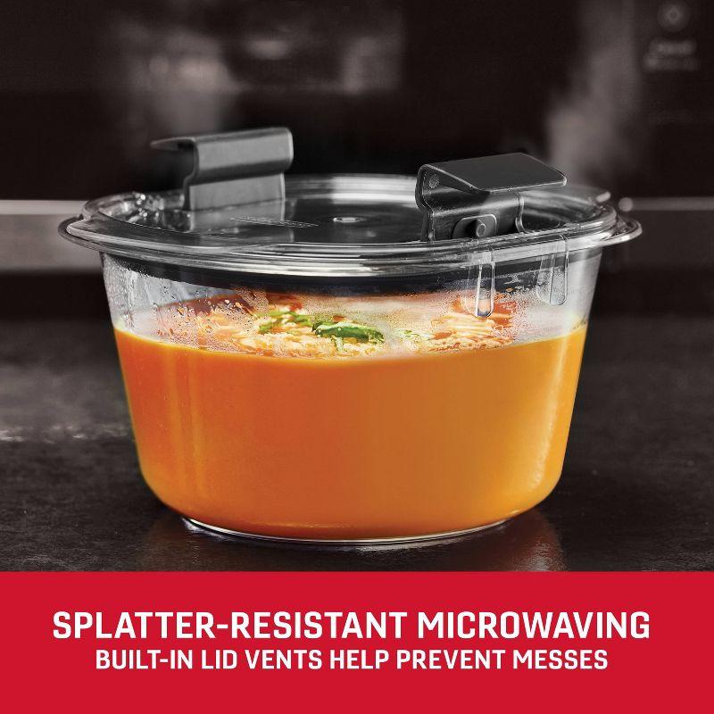 Rubbermaid 6pc Brilliance Round Food Storage Container Set: Glass Containers with Lids, Dishwasher-Safe, Clear