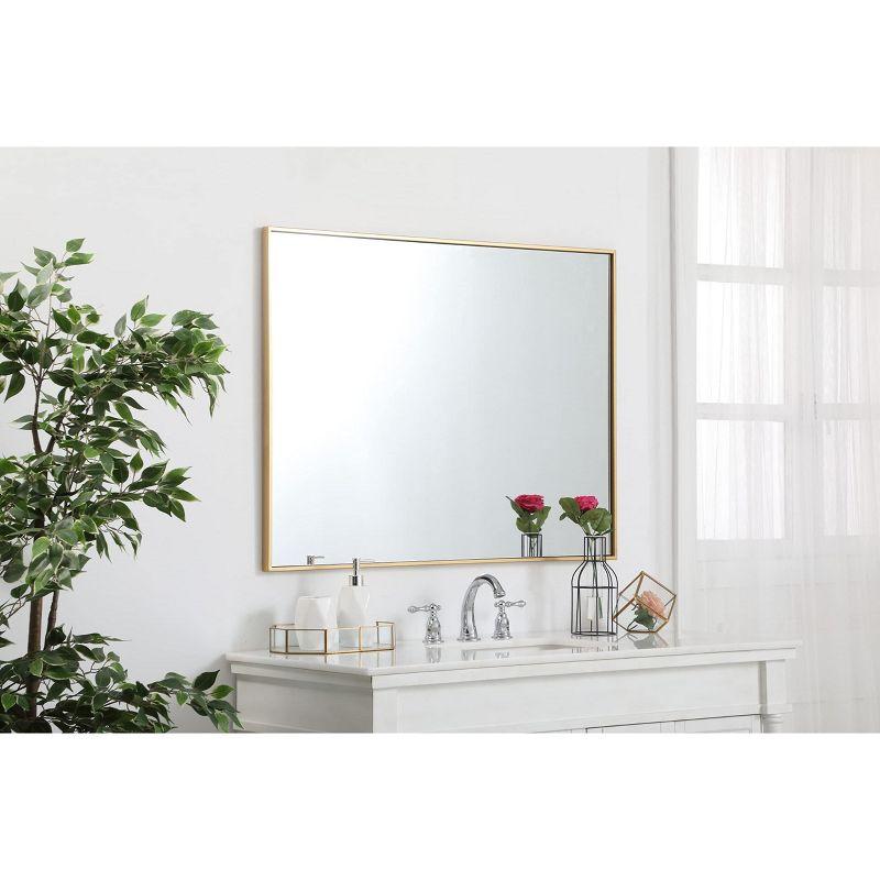 Elegant Lighting Metal frame rectangle mirror 30 inch in Black