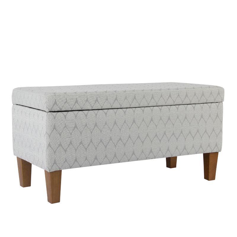 Large Textured Storage Bench Light Gray - HomePop: Upholstered, Bedroom, Rectangular, Wood Legs