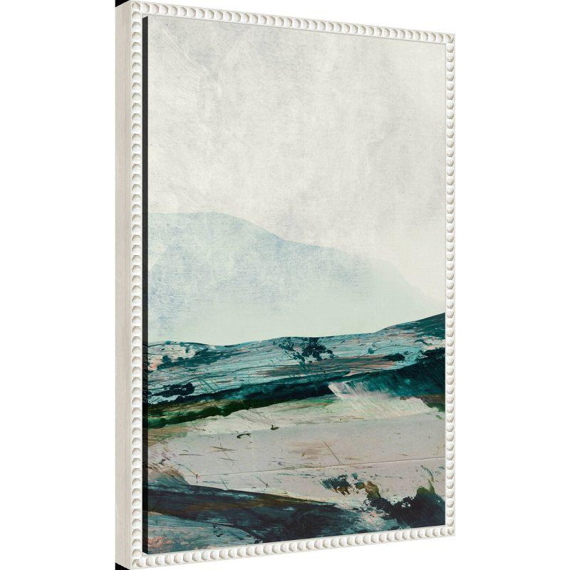 16"x23" Mountain Mists by Dan Hobday Framed Canvas Wall Art Print White - Amanti Art: Abstract Landscape, Modern Decor