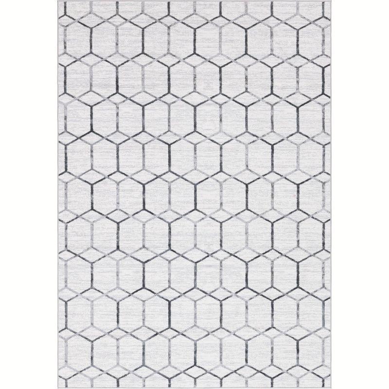 Unique Loom 7' 0 x 10' 0 White Matrix Trellis Tile Area Rug