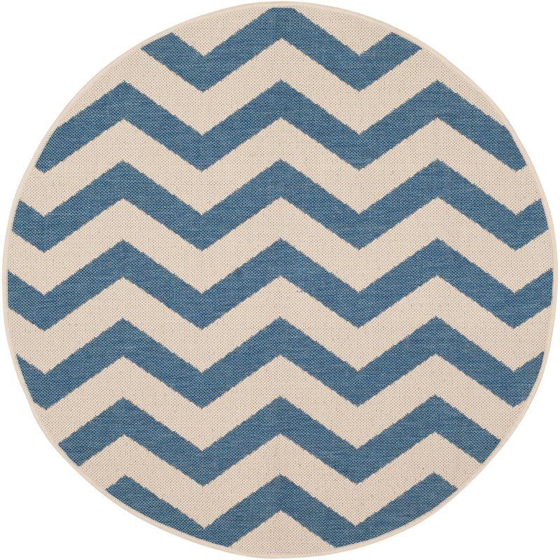 Blue Beacon 47" Round Synthetic Easy-Care Indoor/Outdoor Rug