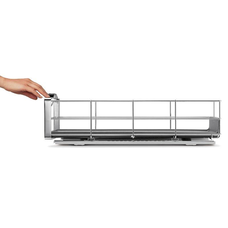 simplehuman 9" Pull-Out Kitchen Cabinet Organizer Stainless Steel Frame