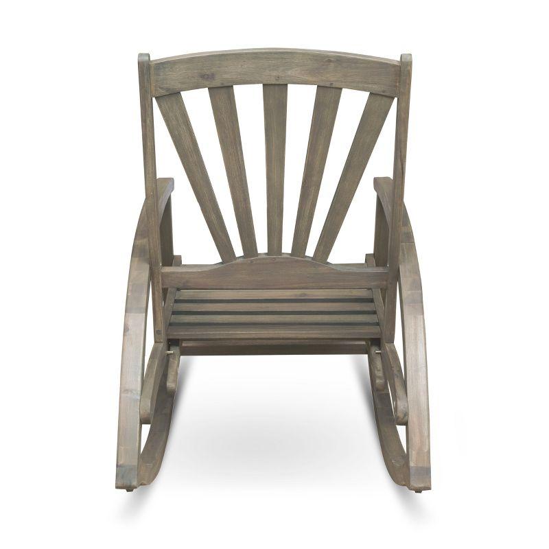 Highland Dunes Outdoor Cathleen Rocking  Solid Wood Chair