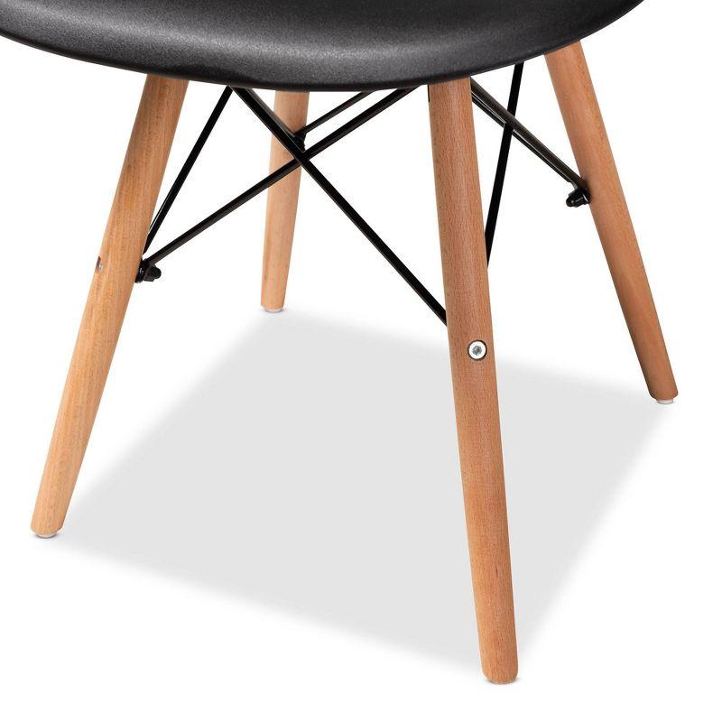 Modern Black and Oak Brown Cane-Back Arm Chair