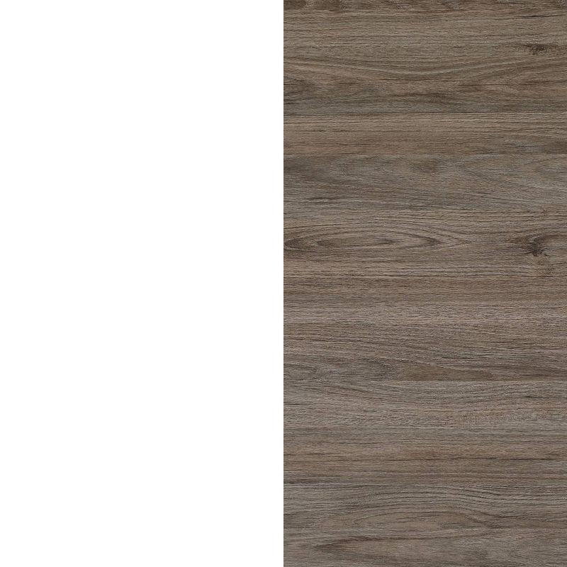 73" Theo 5 Tier Wood Wall Mount Ladder Bookshelf Gray/Oak/White - Nathan James: Metal Frame, Modern Design