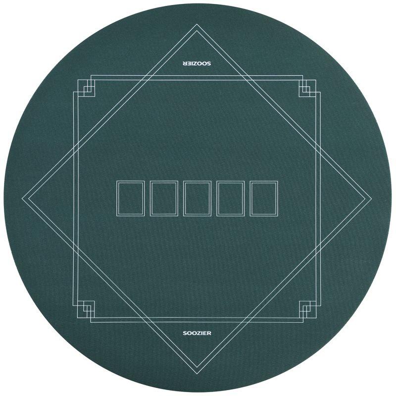 Soozier 24 inch Round Poker Mat, Texas Hold'em Non-Slip Rubber Poker Table Top, Water-Resistant Portable Poker Table Mat with Smooth Surface Carrying Bag