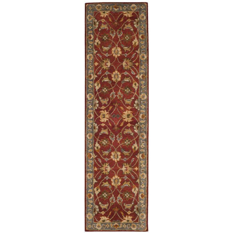 Heritage Red and Blue Hand-Tufted Wool Runner Rug