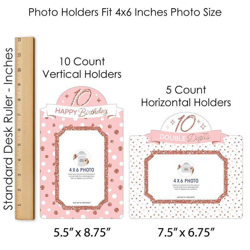 Big Dot of Happiness 10th Pink Rose Gold Birthday Party Picture Centerpiece Photo Table Toppers 15 Pc