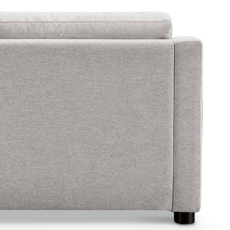 Elegant Gray Chenille Sloped-Arm Loveseat with Pine Frame