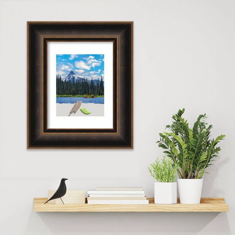 11"x14" Matted to 8"x10" Opening Size Villa Wood Picture Frame Art Oil Rubbed Bronze - Amanti Art: Includes Sawtooth Hanger