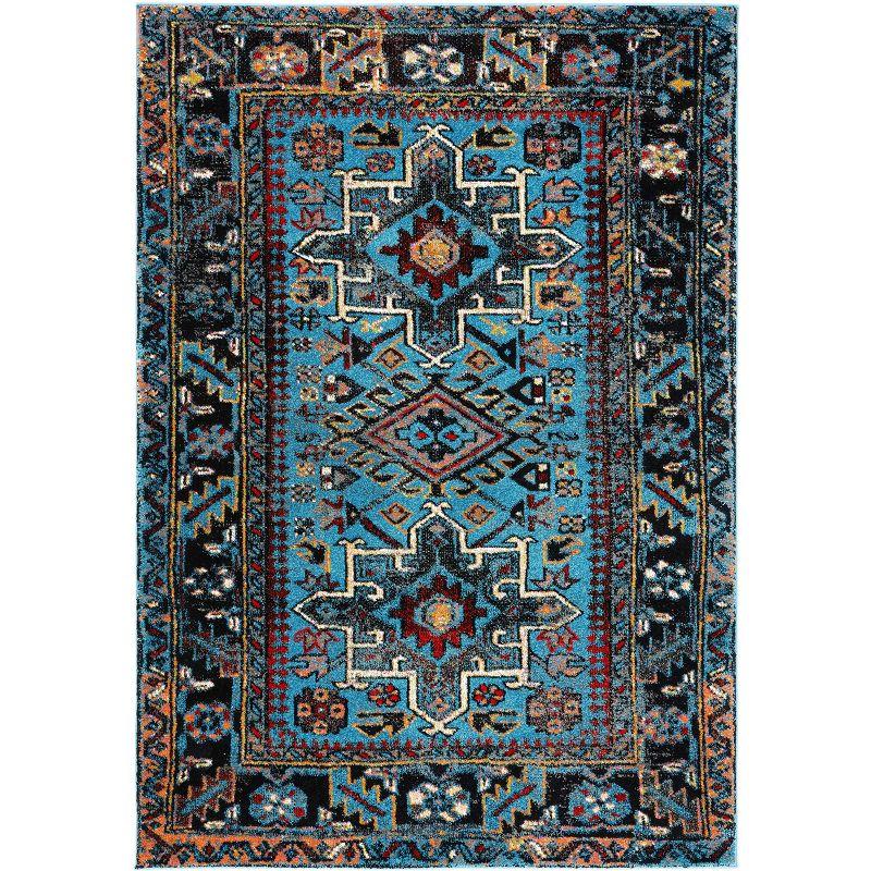 Vintage Hamadan VTH211 Power Loomed Indoor Area Rug - Light Blue/Black - 8'x10' - Safavieh