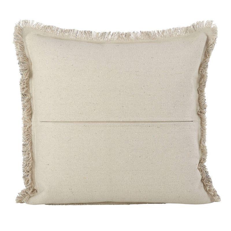 20"x20" Oversize Down Filled Fringed Diamond Square Throw Pillow - Saro Lifestyle