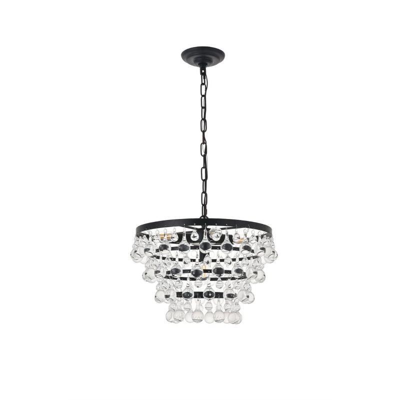 Kora 5-Light Black Glass Bowl Pendant