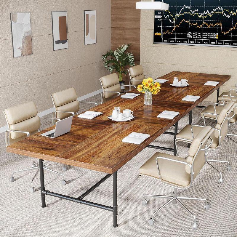 Tribesigns 6FT Conference Table, 70.8" Rectangle Meeting Seminar Table, Modern Training Table, Boardroom Desk for Office, Brown