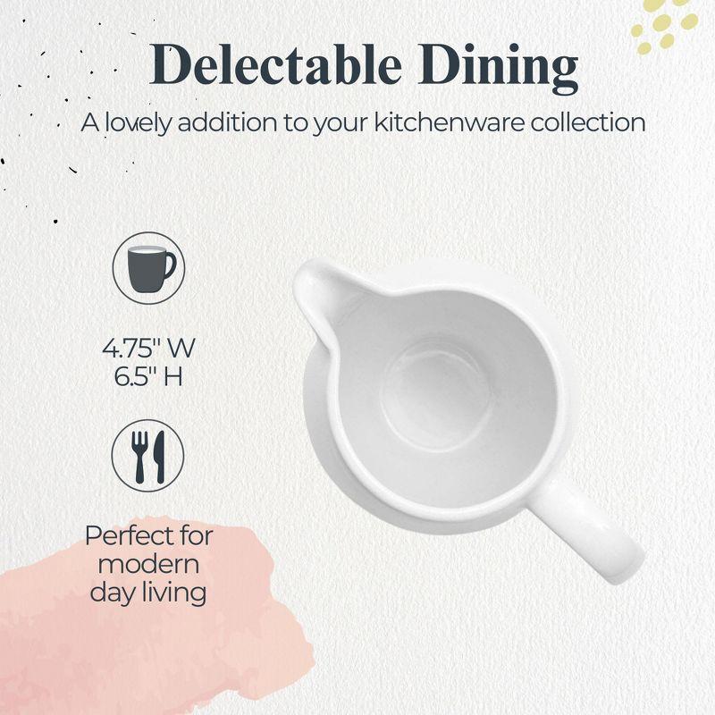 Portmeirion Soho Cream Jug - 6 oz Contemporary White Earthenware Creamer with Handle, Made in the UK, Microwave & Dishwasher Safe