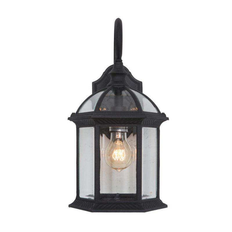 Yosemite Home Decor 5271BL 1 Clear Beveled Glass, Black Finish Exterior Light