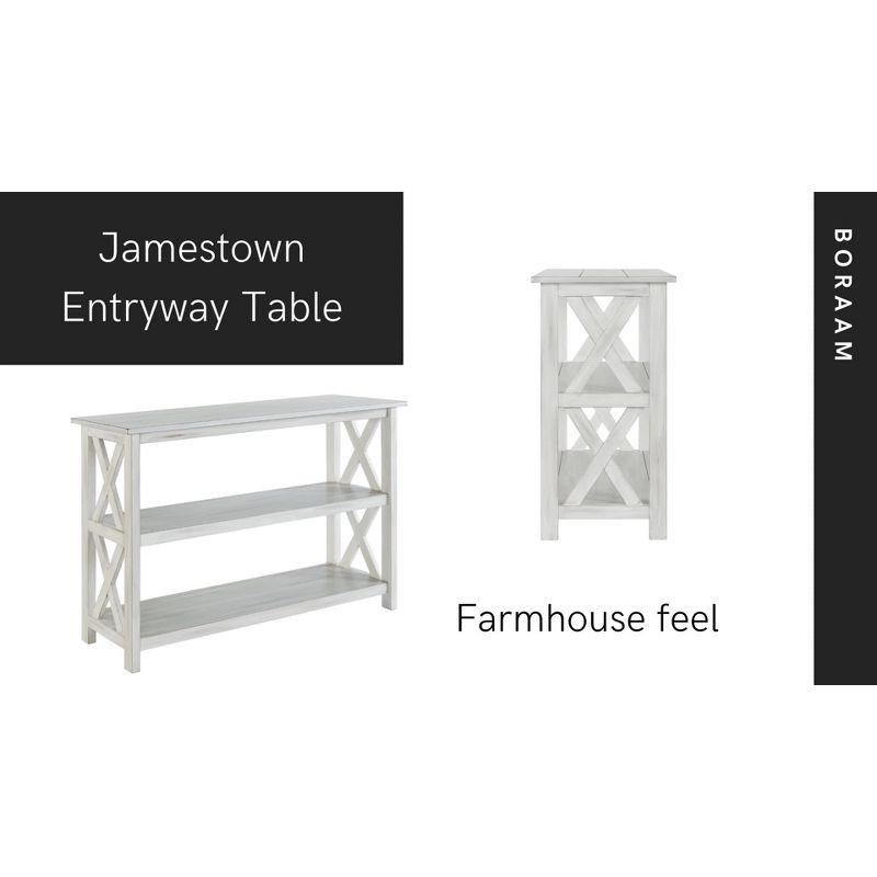 Jamestown Antique White 42" Wood Entryway Table with Storage