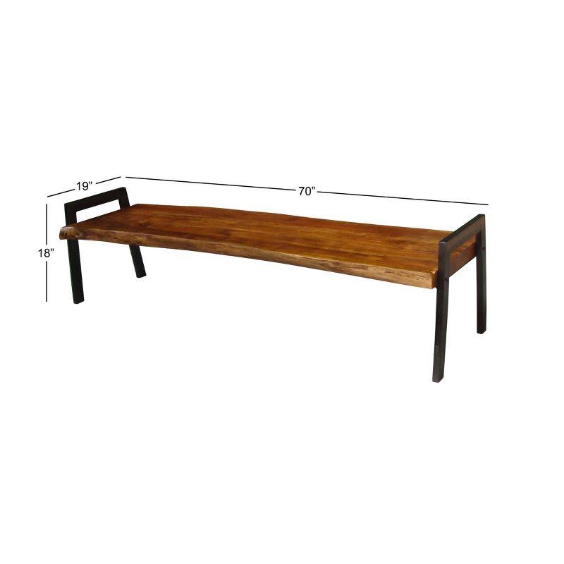 Natural Wooden Bench Brown - Olivia & May: Entryway, Bedroom, Long Design, 3-Person Seating