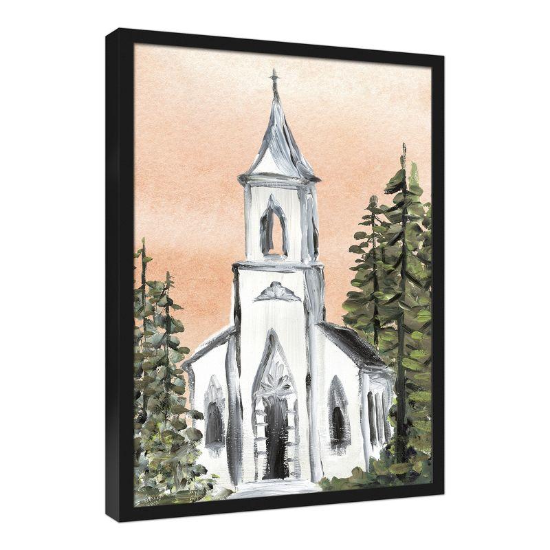 Creative Products Painterly Church I 21.73 x 31.73 Black Framed Canvas