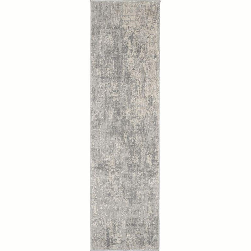 Nourison Rustic Textures Abstract Indoor Area Rug Ivory/Silver 2'2" x 7'6"