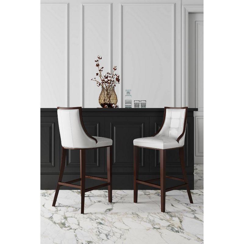 Set of 3 Fifth Avenue 31.5" Beech Wood Barstools with Footrest - Manhattan Comfort