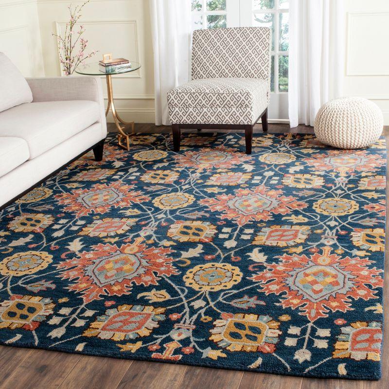 Handmade Blue Wool 8' x 10' Tufted Area Rug