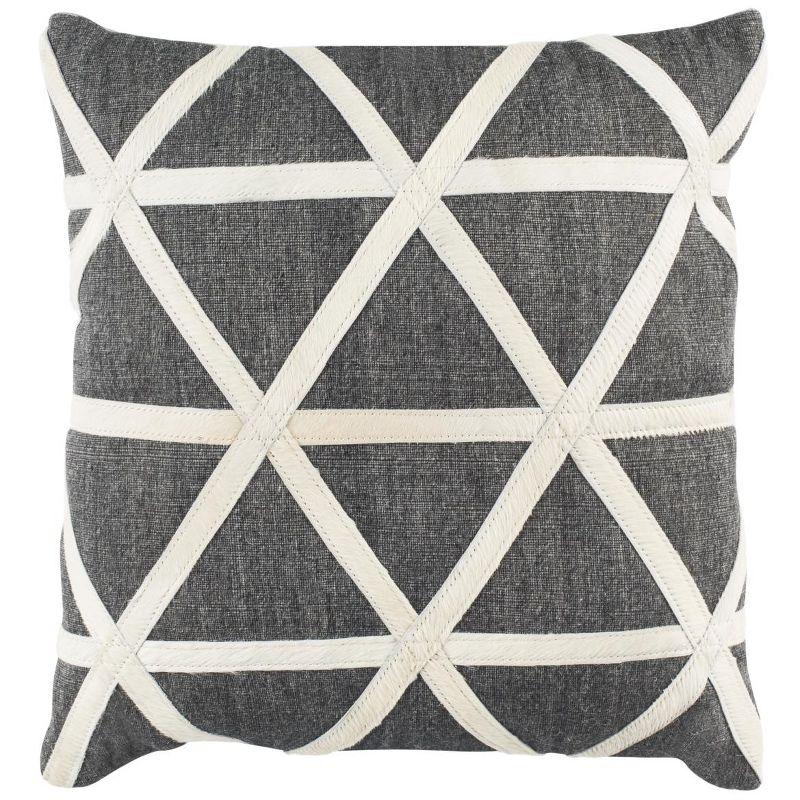 Viola Cowhide Pillow - Grey/White - 20"X20" - Safavieh