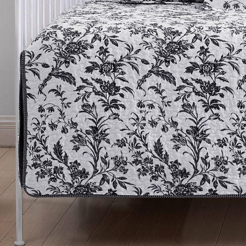 Amberley Black and White Reversible Cotton Quilt Set