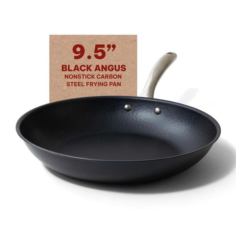 Alva x Black Angus Carbon Steel Frying Pan Skillet for Carbon Steel Cookware Set PFAS & PFOA Free, Non-Toxic Cookware, Induction Compatible, Stay Cool Handle, Ideal for Safe Cooking