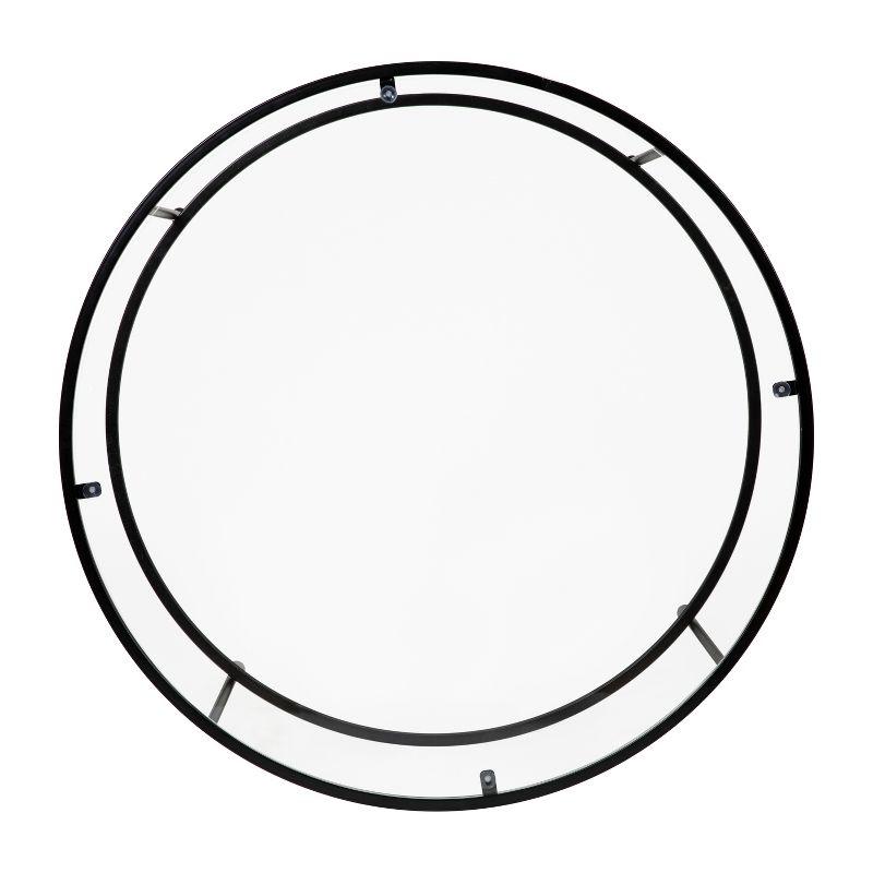 Flash Furniture Astoria Collection Round Coffee Table - Modern Clear Glass Coffee Table with Matte Black Frame
