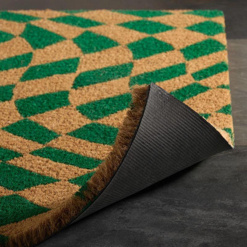 Town & Country Living TOWN & COUNTRY LIVING Emmett Groovy Checkerboard Non-Slip Indoor Outdoor Door Mat