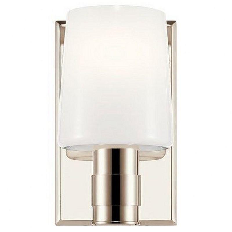 Adani Polished Nickel Wall Sconce with Opal Glass Shade