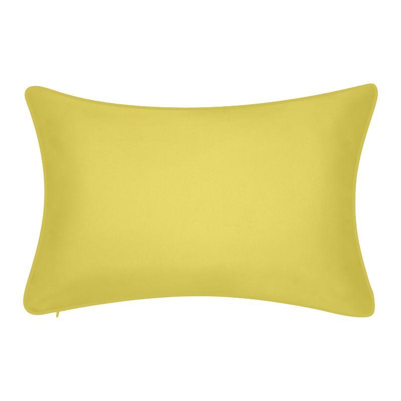 Embroidered Dragonflies Rectangular Indoor/Outdoor Throw Pillow Citron/White - Edie@Home: Decorative Accent for Patio & Couch