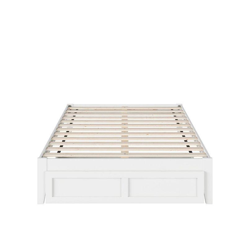 AFI Full Colorado Bed with Foot Drawer and USB Turbo Charger White: Satin Finish, No Box Spring Needed, Storage Space