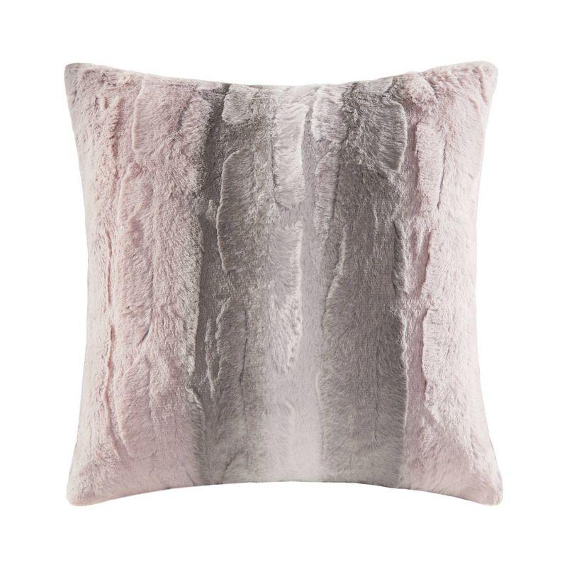 Madison Park Faux Fur Striped Throw Pillow
