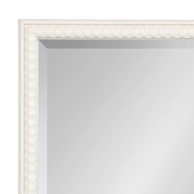 18" x 24" White Beaded Ornate Rectangle Wall Mirror