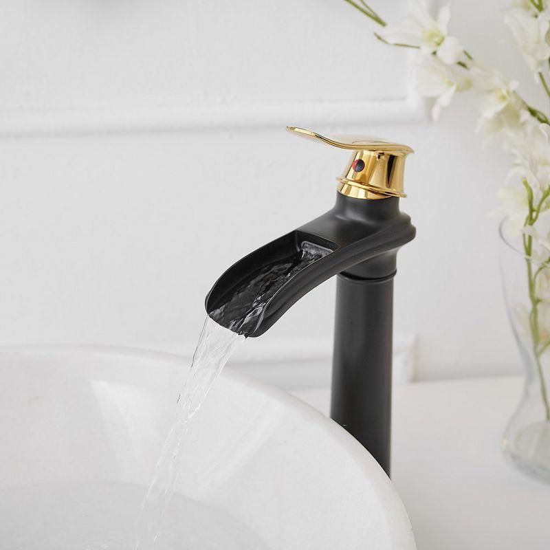 BWE Waterfall Single Hole Single Handle Bathroom Vessel Sink Faucet With Drain Assembly