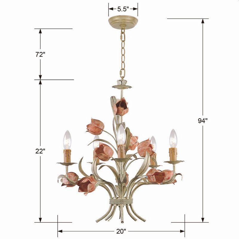 Crystorama Lighting Southport 5 - Light Chandelier in  Sage Rose