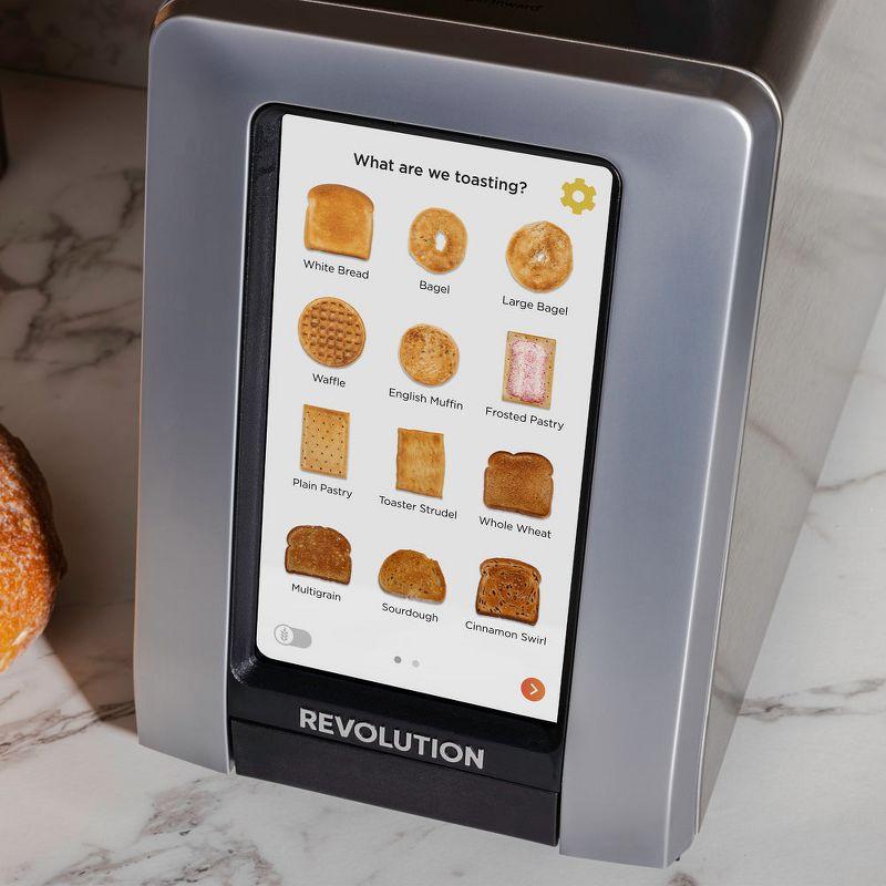 Stainless Steel Digital 2-Slice Touchscreen Toaster with Crumb Tray