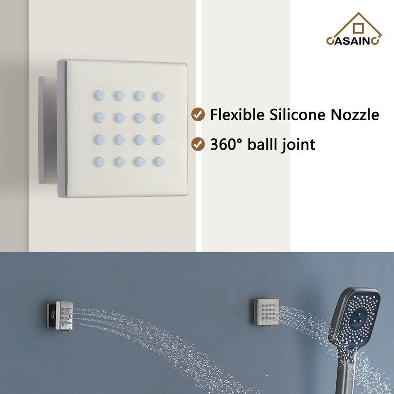 CASAINC 6-Spray 12 in. Thermostatic Dual Shower Heads with 6-Jets