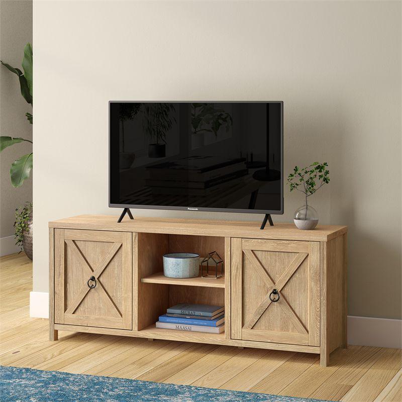 58 Inch White Oak TV Stand - Henn&Hart