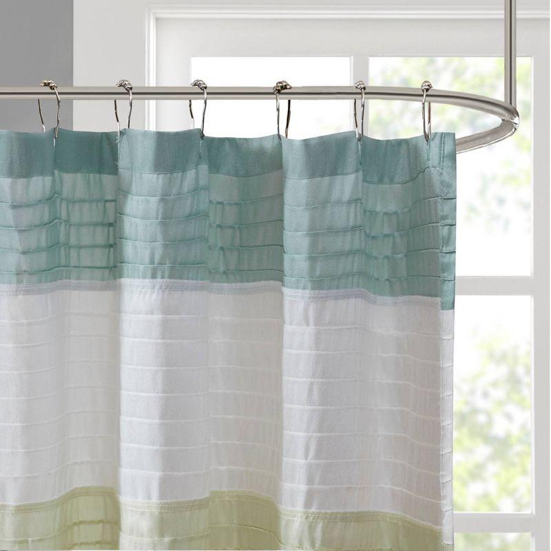 Amherst Striped Faux Silk Shower Curtain