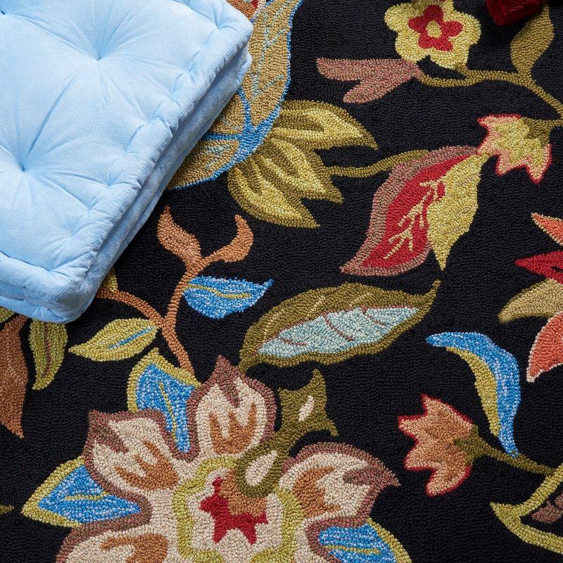 Four Seasons FRS435 Hand Hooked Accent Rug - Black/Purple - 3'6"x5'6" - Safavieh.