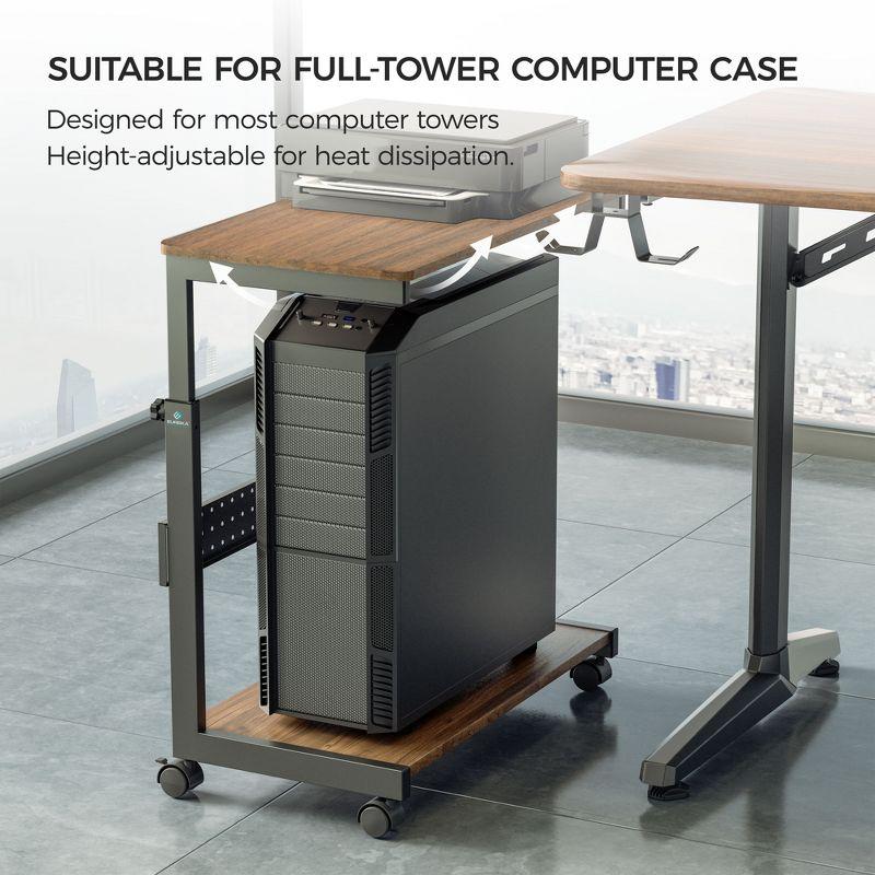 EUREKA ERGONOMIC Mobile Height Adjustable CPU Cart with Mouse Pad