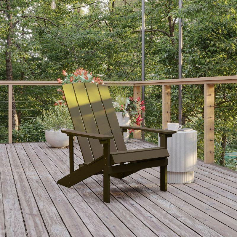 Flash Furniture Charlestown Commercial All-Weather Poly Resin Wood Adirondack Chair